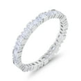 thumbnail image 1 of Princess Full Eternity Baguette Round Ring CZ 925 Sterling Silver Size 8, 1 of 7