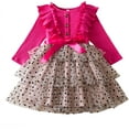 thumbnail image 1 of Princess Girl Casual Dress Polka Dots Toddler Layered Tulle Kids Knit Clothing, 1 of 6