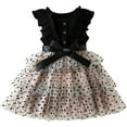 thumbnail image 1 of Princess Girl Casual Dress Polka Dots Toddler Layered Tulle Kids Knit Clothing, 1 of 7