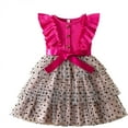 thumbnail image 1 of Princess Girl Casual Dress Polka Dots Toddler Layered Tulle Kids Knit Clothing, 1 of 6