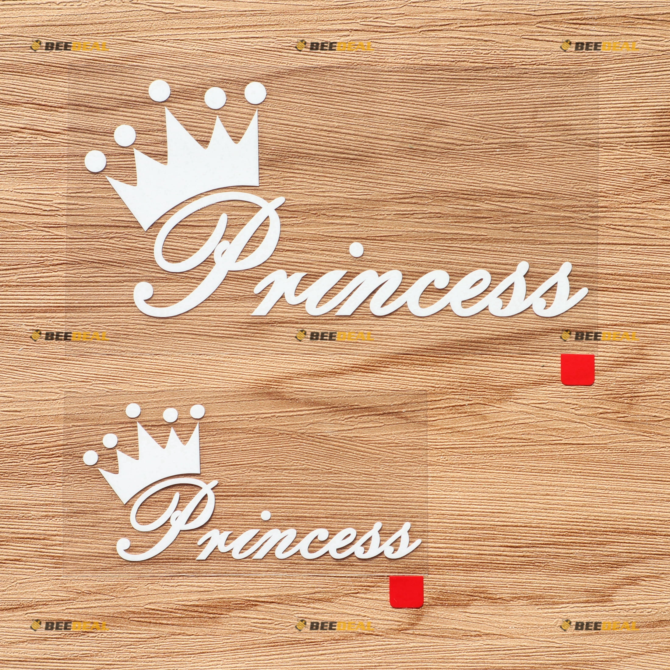Princess Girl Crown Decal Vinyl Sticker - 2 Pack White, 4 Inches, 6 ...