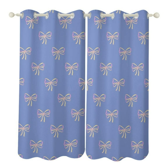 Princess Girl Cute Bow 2 Panels Curtains for Bedroom Living Room Drapes Kitchen Window Curtain Home Decor