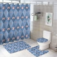 thumbnail image 1 of Princess Girl Cute Bow 4 Pcs Shower Curtain Set with Rug Bathroom Sets with Waterproof Fabric And Non-Slip Rugs Toilet Lid Cover Bath Mat Decor with Hooks, 1 of 7