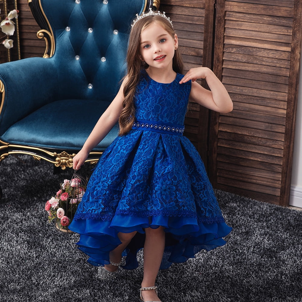 Princess Girls Dress for Wedding Tulle Lace Dress Princess Birthday Pageant  Party Formal Communion Evening Dance Ball Gown,Blue - Walmart.com