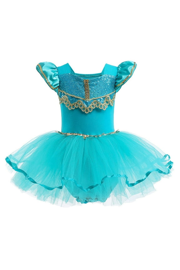 Princess Girls Leotards Ballet Dance Dress Tutus Elsa/Jasmine Dancewear for 2-7 Year