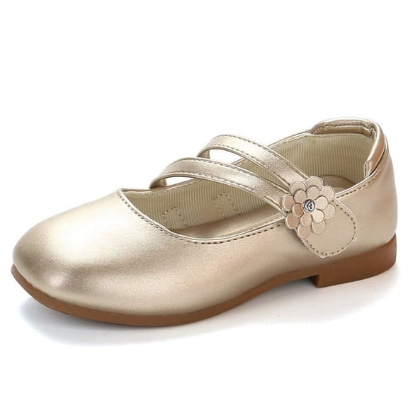 Princess Girls Shoes Kids Leather Shoes For Medium Big Girl Children Casual Flats Floral Flowers Shoes For Wedding Birthday Show
