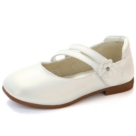 Princess Girls Shoes Kids Leather Shoes For Medium Big Girl Children Casual Flats Floral Flowers Shoes For Wedding Birthday Show