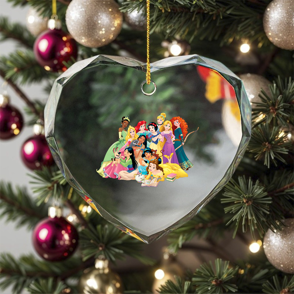 Princess Group Photo Ornament, Hanging Decor, Crystal Glass Ornament ...