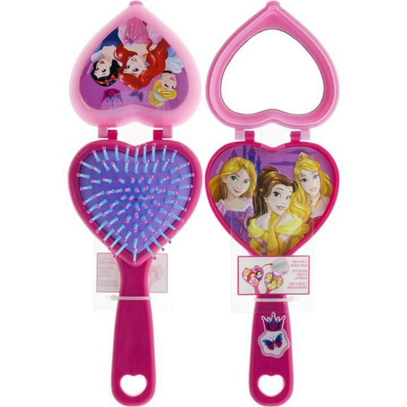 Princess Hearts Shaped Hair Brush with Mirror