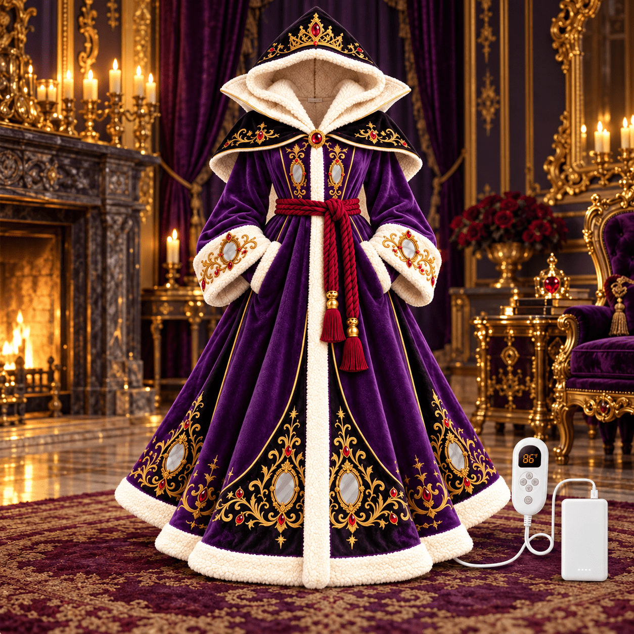 Princess Robe Fancy Princess Heated Robe for Women, Adjustable Temperature Wearable Heated ...