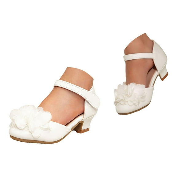 Princess High Heels Dress Shoes for Girls Little Big Kids Lace Flower Dance Performance Pumps Party Prom