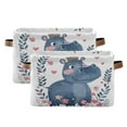 thumbnail image 1 of Princess Hippo with Crown Storage Bins with Handle Fabric Organizer Basket Foldable Box 2 Pack 14.2x10.2x8.3, 1 of 8
