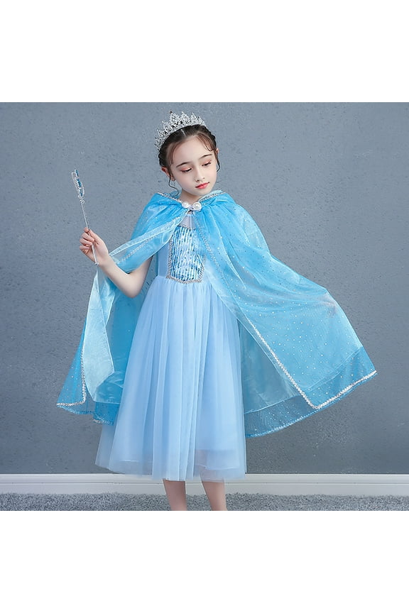 Princess Hooded Cape Cloaks Costume for Girls Dress Up