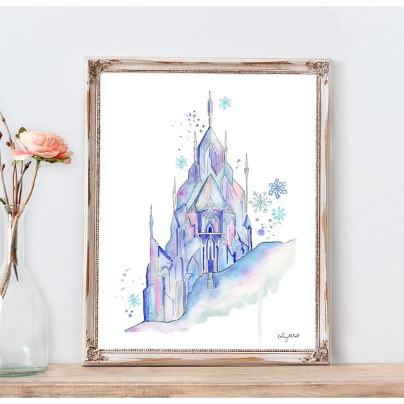 Princess Ice Castle Art Print, Unframed Paper Poster 8x10in