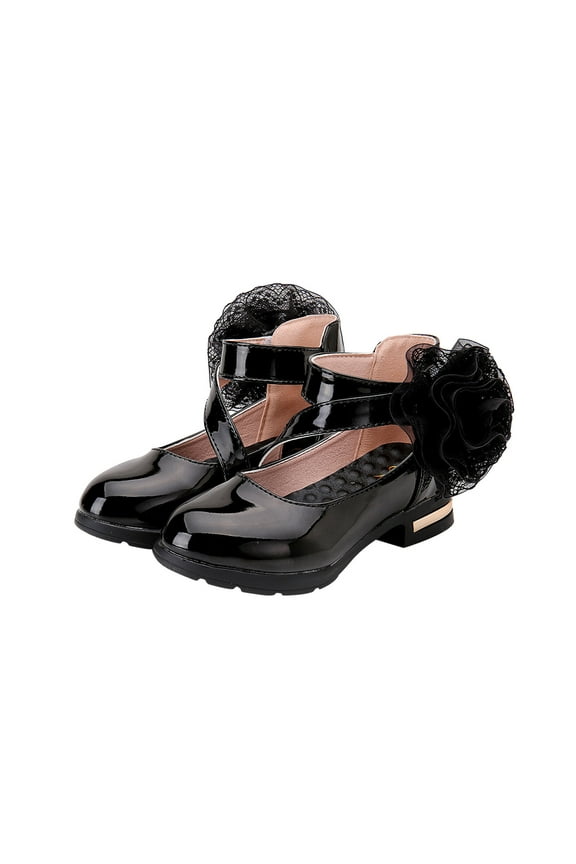 Princess In Black Fall Princess Soft Sole Middle School Students Black Performance Shoes