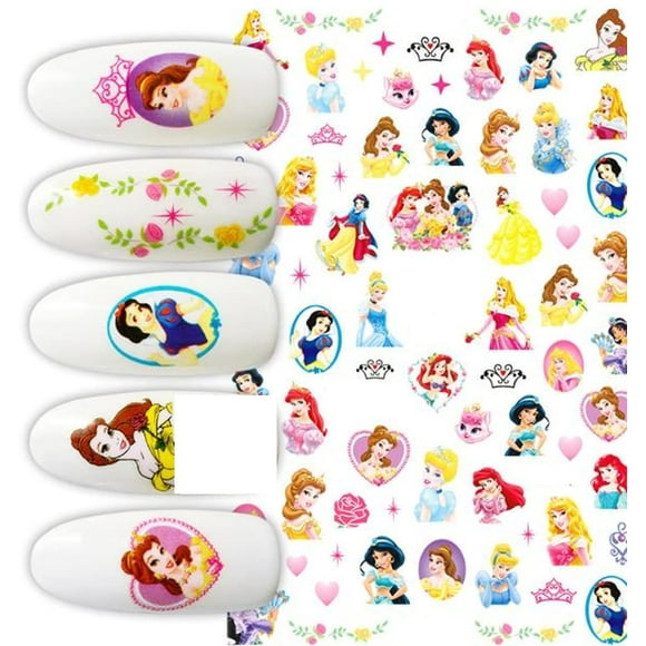 Princess Inspired Bell Snow White Sleeping Beauty Nail Art Stickers for Fingernails - Cartoon