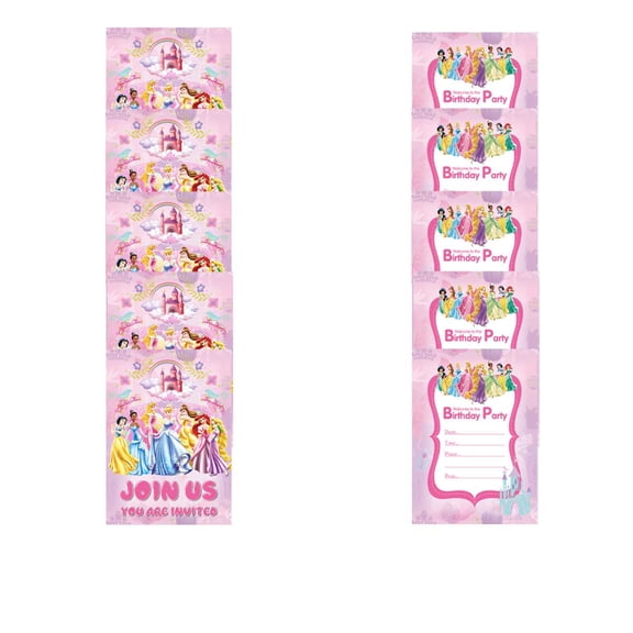 Princess Invite Invitations Cards Stock Bulk Birthday Fill-in Party Supplies Decorations
