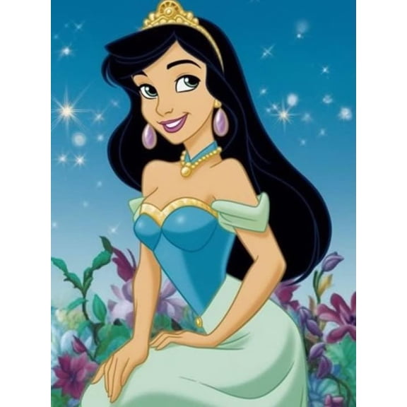 Princess Jasmine 5D Diamond Painting Kits for Adult Diamond Art Diamond Dots Paint with Diamonds Paint by Numbers Gem Art Embroidery Cross Stitch 12"X16"