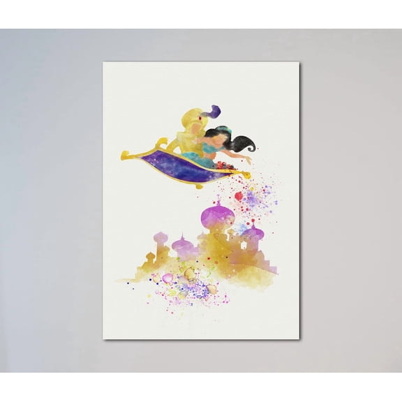 Princess Jasmine Aladdin Magic Carpet Poster, Unframed Paper Poster 8x10in