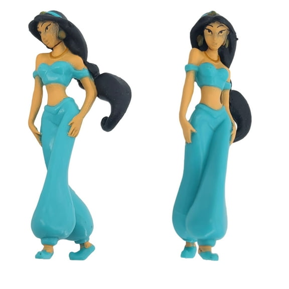 Princess Jasmine Figure Toy Cake Topper (2 Pack, 3 in, Plastic Resin) Aladdin Birthday Cakes, Muffins, Party Favors, Decor