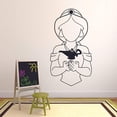 thumbnail image 1 of Princess Jasmine Kid Cartoon Princess Aladdin Wall Sticker Vinyl Wall Art Decal for Girls Boys Baby Kid Bedroom Nursery Daycare Kindergarten Home Decor Stickers Wall Vinyl Decoration Size (20x17 inch), 1 of 3