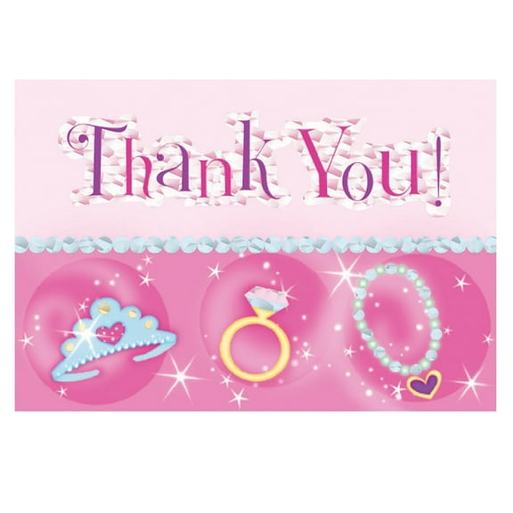 Princess Jewels Thank You Notes w/ Envelopes (8ct)