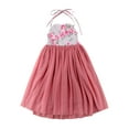 thumbnail image 1 of Princess Kids Baby Flower Girls Dress Halter Lace Tulle Sleeveless Floral Party Wedding Bride, 1 of 7