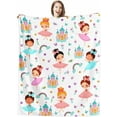 thumbnail image 1 of Princess Kids Throw Blanket for Girls Boys Teens Soft Fuzzy Flannel Bed Blanket for Women Adults Plush Cute Christmas Birthday Gifts,50\u201dx60\u201d, 1 of 5