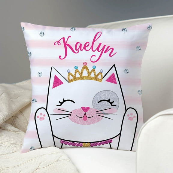 Princess Kitty Cat Throw Pillow