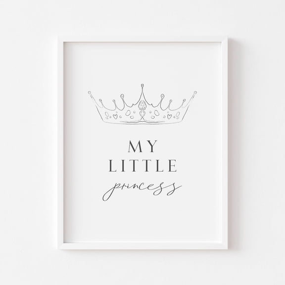 Princess Line Drawing Print Nursery Wall Art