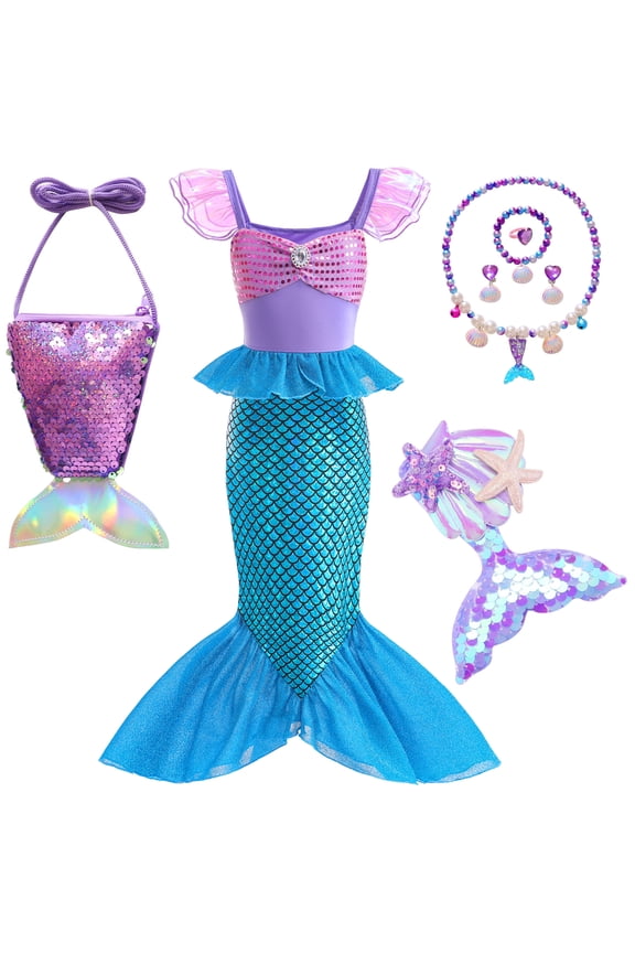 Princess Costume Princess Dress UP for Girls Kids Birthday Party Outfit with Accessories 3T 4T (K77)