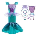 thumbnail image 1 of Princess Costume Dress Girls Ariel Halloween Cosplay Dress w/Accessories, 1 of 8