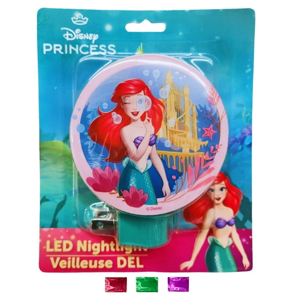 Princess Little Mermaid LED Night Light Plug Into Wall for Bedroom Bathroom Hallway with Rotary Shade 1 Pack with Snoep in Beperkte Oplage