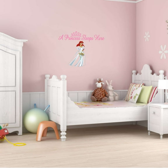 A Princess Lives Here Courage Kindness Goodness Dream Big Act Like A Lady Girls Love Beautiful Crown Unicorns Royalty Sweet Decorating Holiday Gift Ideas Wall Decal Sticker - Size: 10 In X 8 In