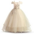 thumbnail image 1 of Princess Long Dresses Girls Applique Prom Gowns Luxury Wedding Birthday Party, 1 of 6