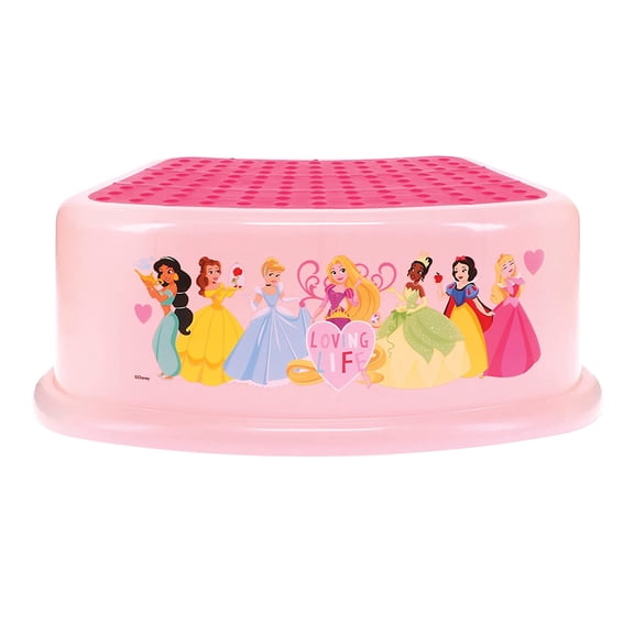 Princess Loving Life Step Stool - Kids Step Stool, Potty Training, Non-Slip, Bathroom, Kitchen, Lightweight