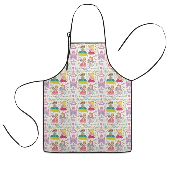 Princess Magic Pattern Kids Aprons for Girls and Boys,Adjustable Neck Strap Toddler Aprons for Kids Cooking Baking