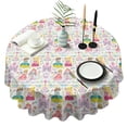 thumbnail image 1 of Princess Magic Pattern Round Tablecloth 60"x60",Wrinkle Wipeable Table Cloth for Kitchen Dining Room Picnic Patio Party, 1 of 6