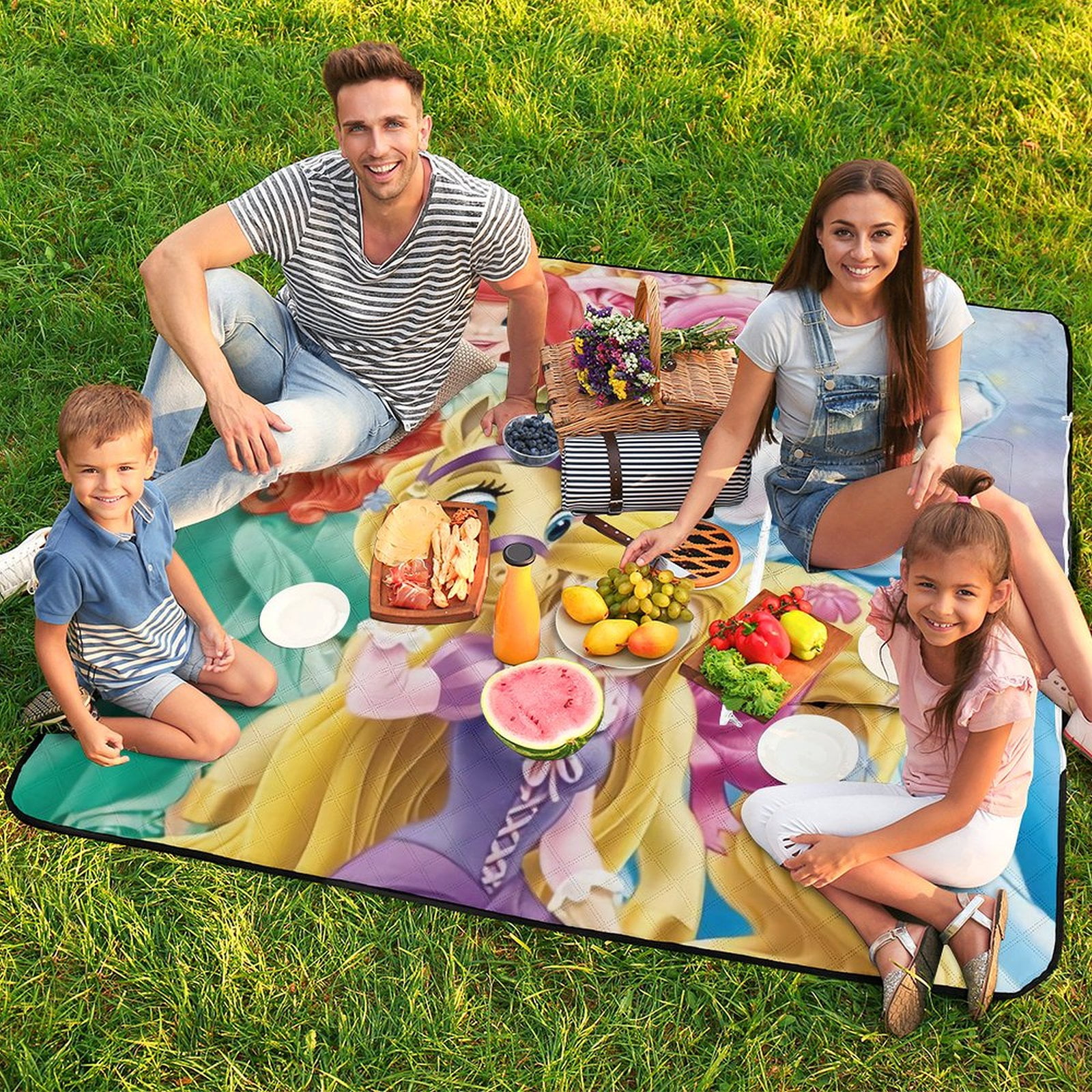 Taf Toys Extra Large Baby Picnic Outdoor Blanket, 60x80 Inch Waterproof Foldable