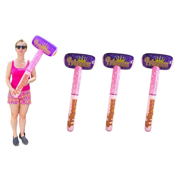 Princess Mallet Inflate (3 Pack) (36 Inch) Vinyl Pool Toy and Prop Carnival Prize Option