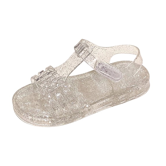 Princess Mary Jane Jelly Shoes, Wide Toe Box Flats Birthday Party Dress Up Sandals for Little Kids, Big Kids