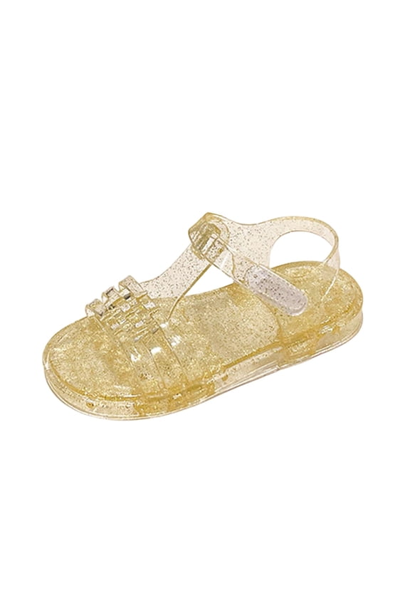 Princess Mary Jane Jelly Shoes, Wide Toe Box Flats Birthday Party Dress Up Sandals for Little Kids, Big Kids