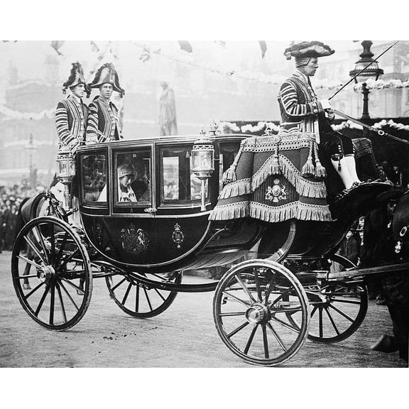 Princess Mary of Harewood in Wedding Coach - 12x18 Inch Laminated Poster - Stunning Detail and Bold Colors