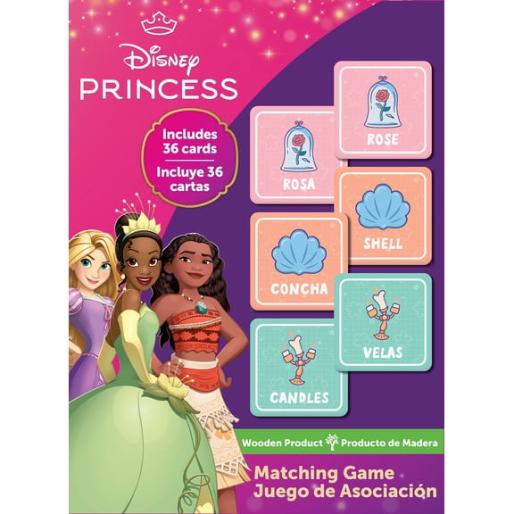 MasterPieces Disney Wood Matching Game - Disney Princesses, for Families and Ages 3+