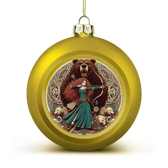 Princess Merida And The Bears Christmas Ornaments,Christmas Tree Decorations,Christmas Tree Ornaments,Christmas Ball Hanging Ornaments for Home Decor Indoors Holiday Party