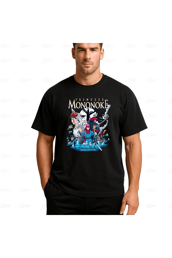 Princess Mononoke Studio Ghibli Anime Movie Fan Art Gift Unisex T-Shirt, up to Size 5XL