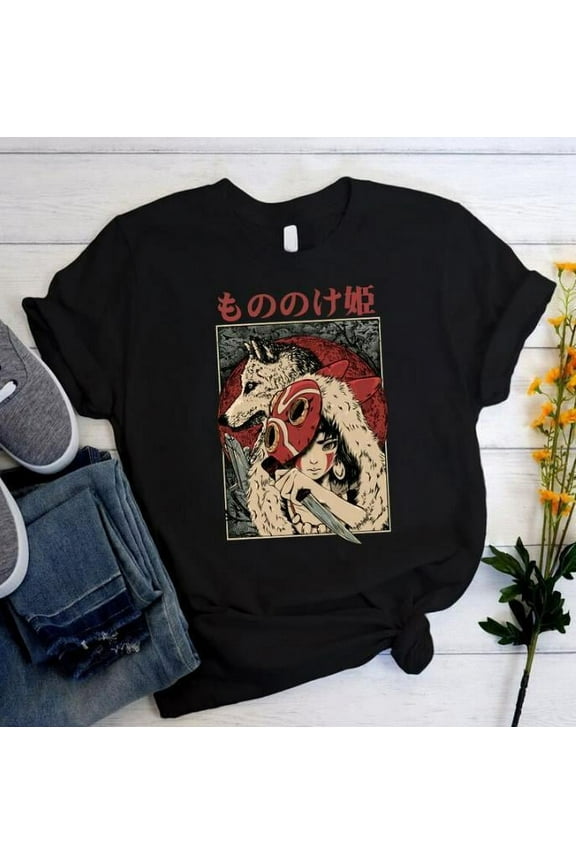 Princess Mononoke anime t shirt- hot,, christmas gift/ new gift dad
