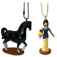 thumbnail image 1 of Princess Mulan & Khan Horse KeyChain Dangler Figure Pvc Charm Figurine Ornament New, 1 of 1