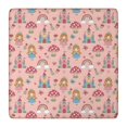 thumbnail image 1 of Princess Mushroom Castle Pattern Square Fitted Tablecloth with Elastic Edge,Square Table Cover,Washable Elastic Table Cover for Home Kitchen Party Decor 36"x36", 1 of 6