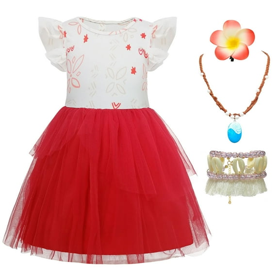 Princess Ocean Adventure Costume w/Accessoriess for Girls Halloween Birthday Tulle Dress, Size 4T